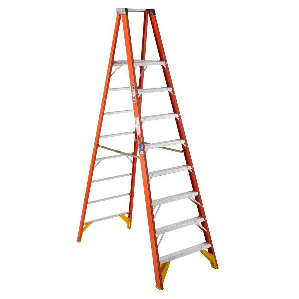 Werner 8 ft. Reach Fiberglass Platform Step Ladder with 300 lbs. Load Capacity Type IA Duty Rating P6208