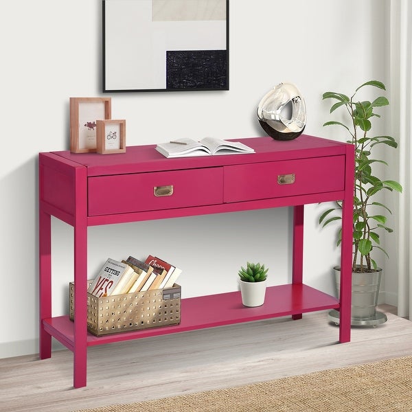 Homy Casa American Traditional Solid Wood Storage Console Table