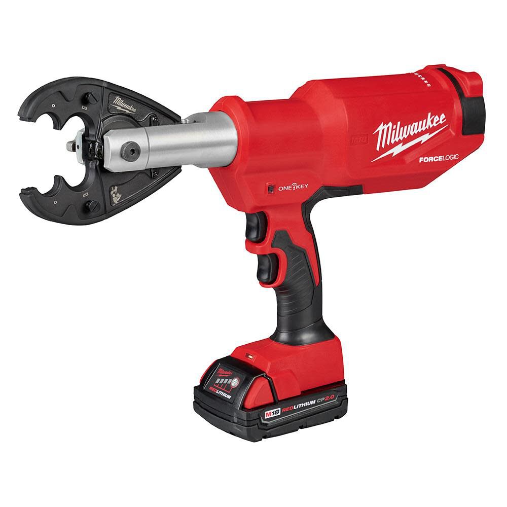 Milwaukee M18 FORCE LOGIC 6T Pistol Utility Crimper with O-D3 Jaw 2977-22O from Milwaukee