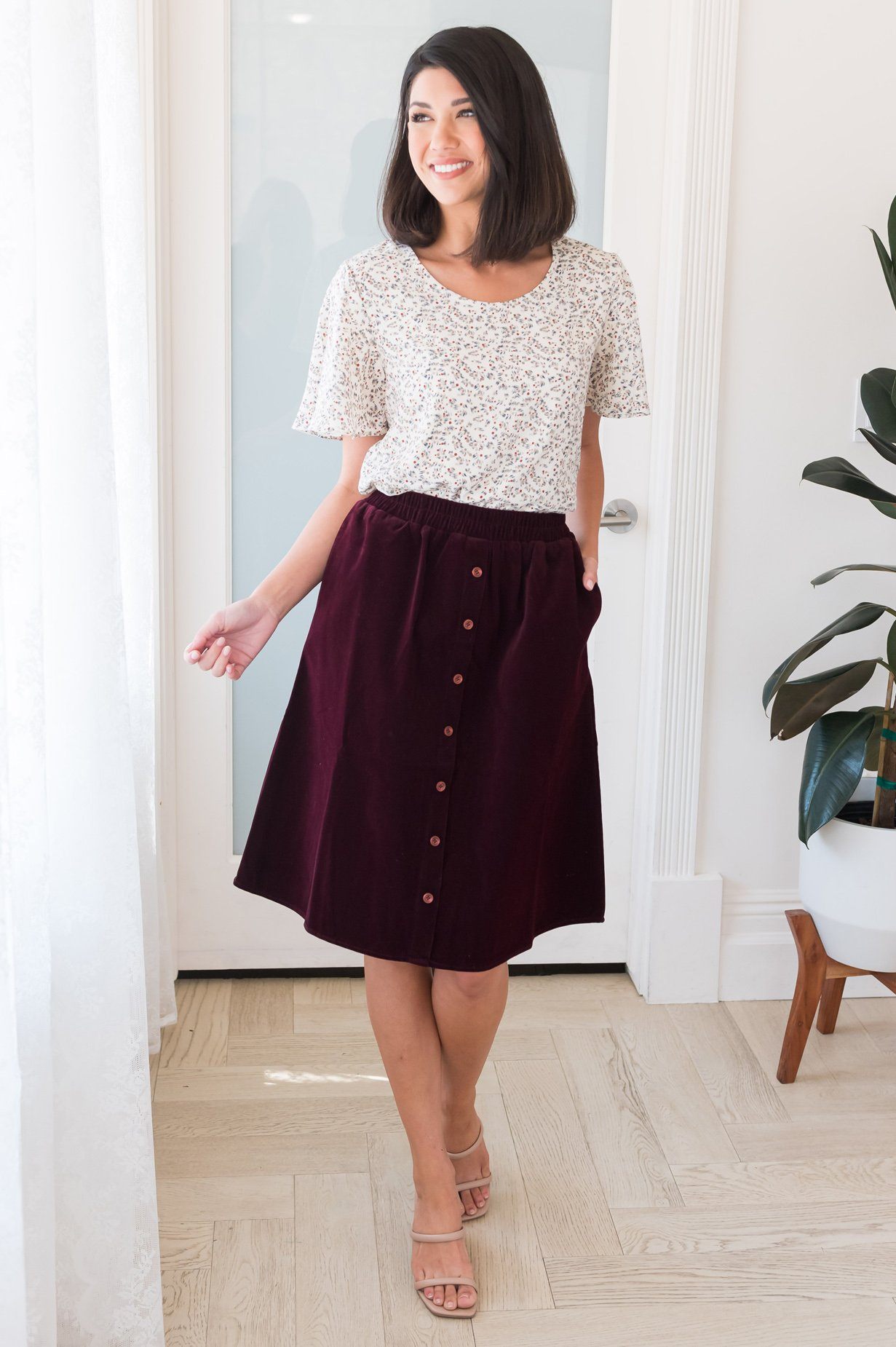 Always First Modest Corduroy Skirt