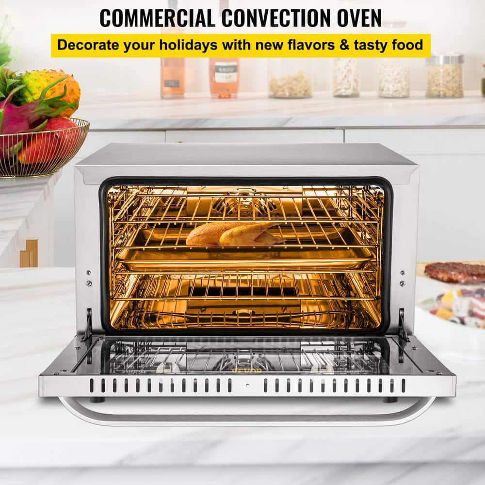 VEVOR Commercial Convection Oven 60 Qt HalfSize Conventional Oven 1800 W 4Tier Toaster Electric Silver Baking Oven 120 V