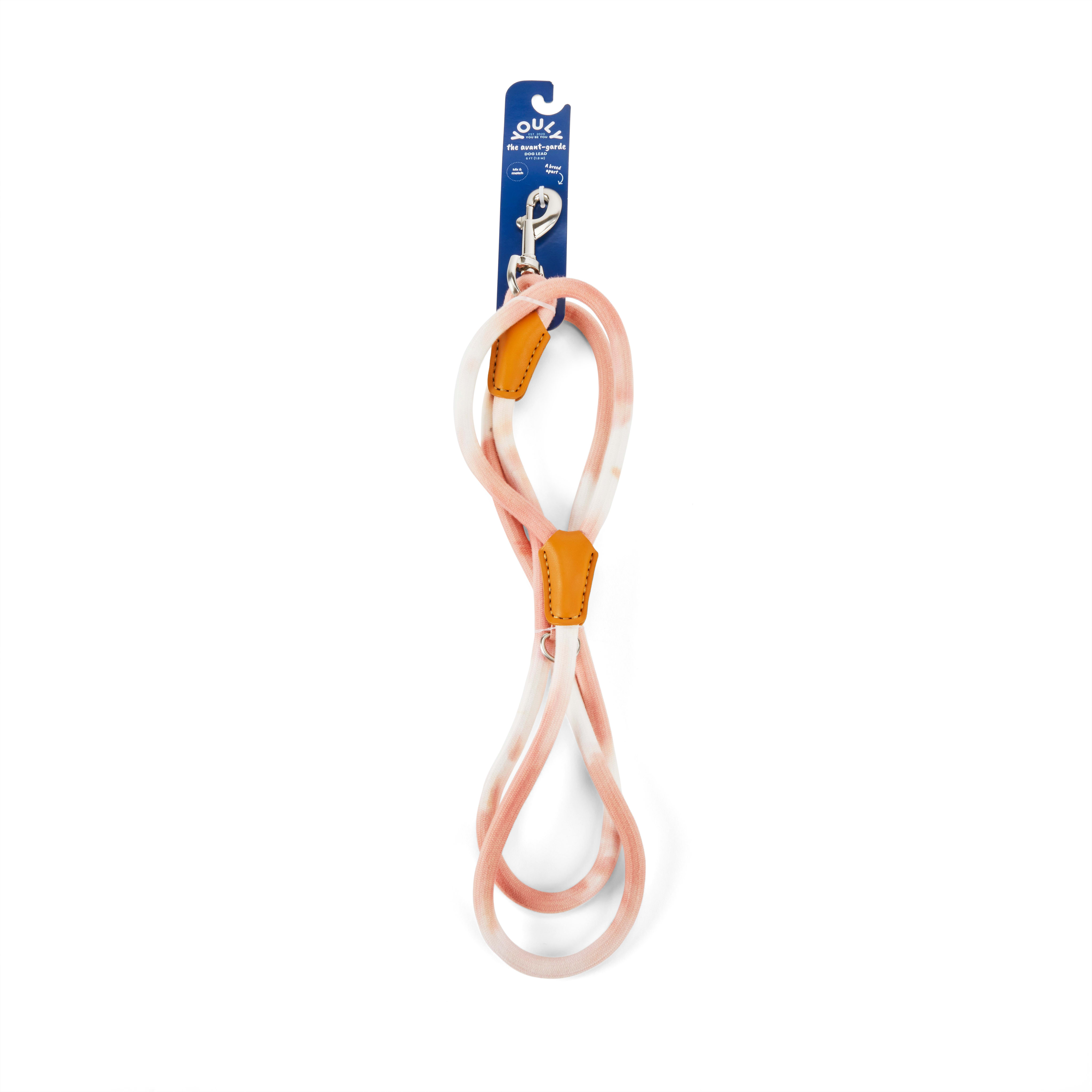 YOULY The Avant Garde Pink Tie-Dye Dog Rope Leash， 6 ft.