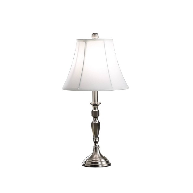 Traditional Satin Nickel Metal Table Lamp Silver Ore International