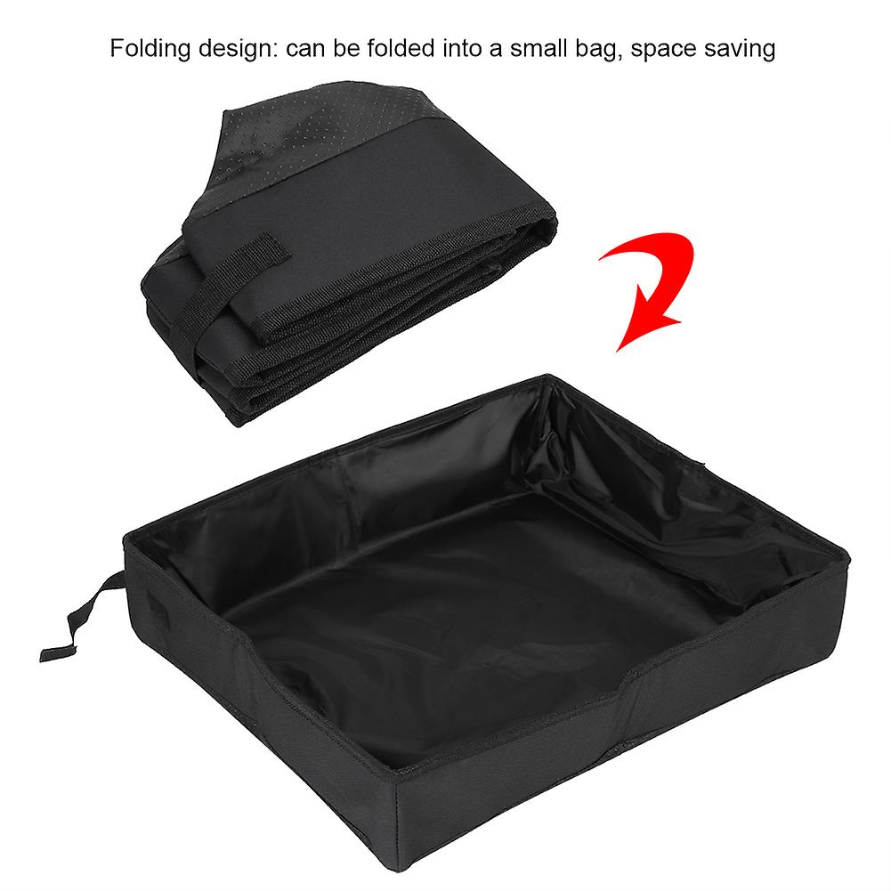 Portable Waterproof Pet Cat Litter Carrier Folding Travel Puppy Box Black Large Size