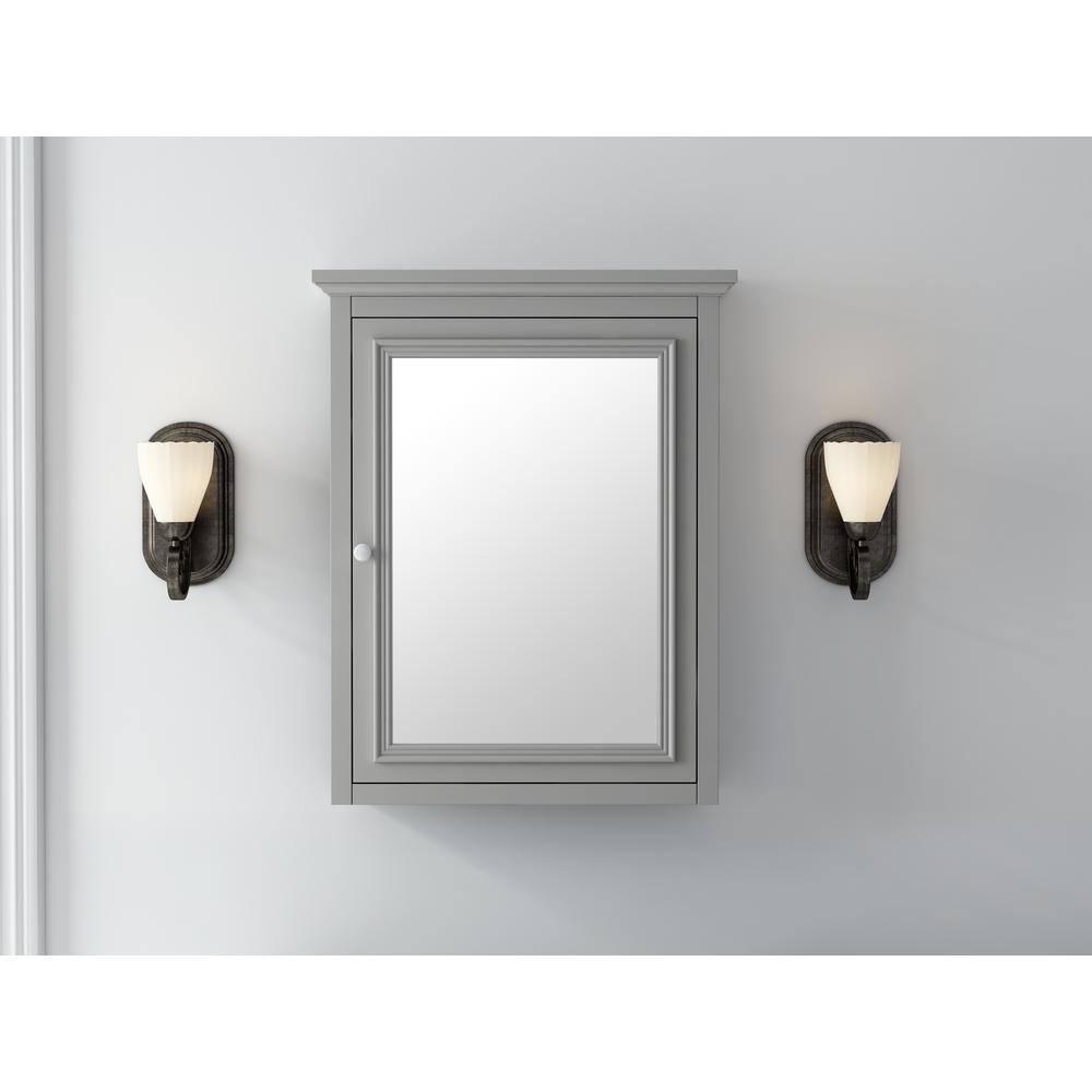 Home Decorators Collection Fremont 24 in. W x 30 in. H Framed Rectangular Bathroom Vanity Mirror in Gray MD-M2129