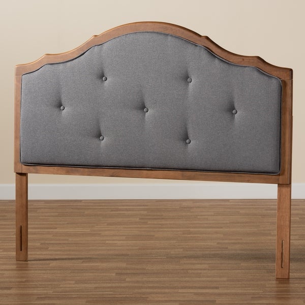 Gala Vintage Classic Fabric and Wood Arched Headboard in Grey - - 34237143