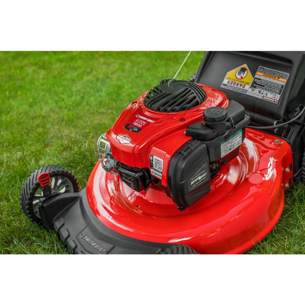 TroyBilt 21in 140cc Briggs and Stratton Gas Push Lawn Mower with Rear bag and Mulching Kit Included