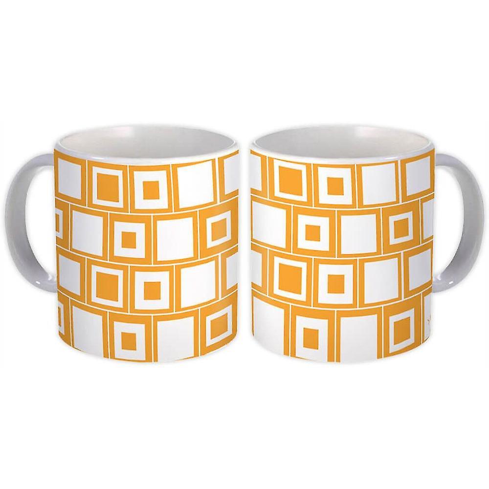 Gift Mug: Yellow Square Pattern Abstract