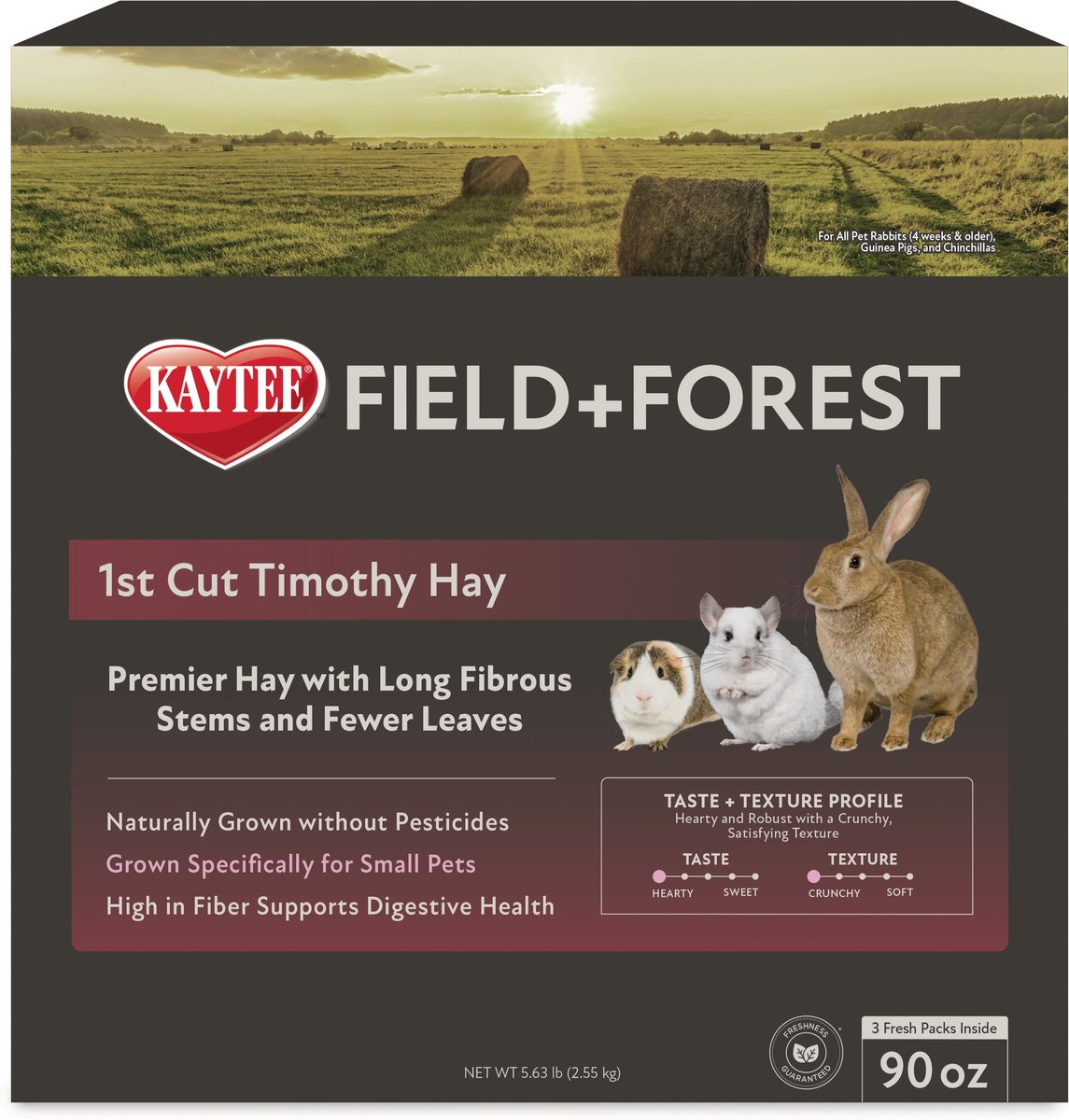 Field+Forest by Kaytee 1st Cut Timothy Small Pet Hay， 90-oz box