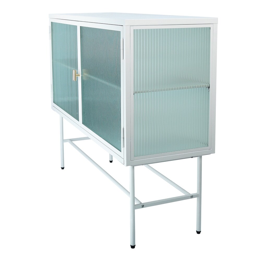 Retro Style Console Table Simple Modern Sideboard Storage Cabinet with Detachable Wide Shelves