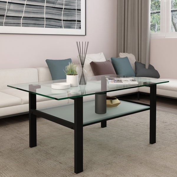 Nestfair Modern Simple Transparent Glass Coffee Table