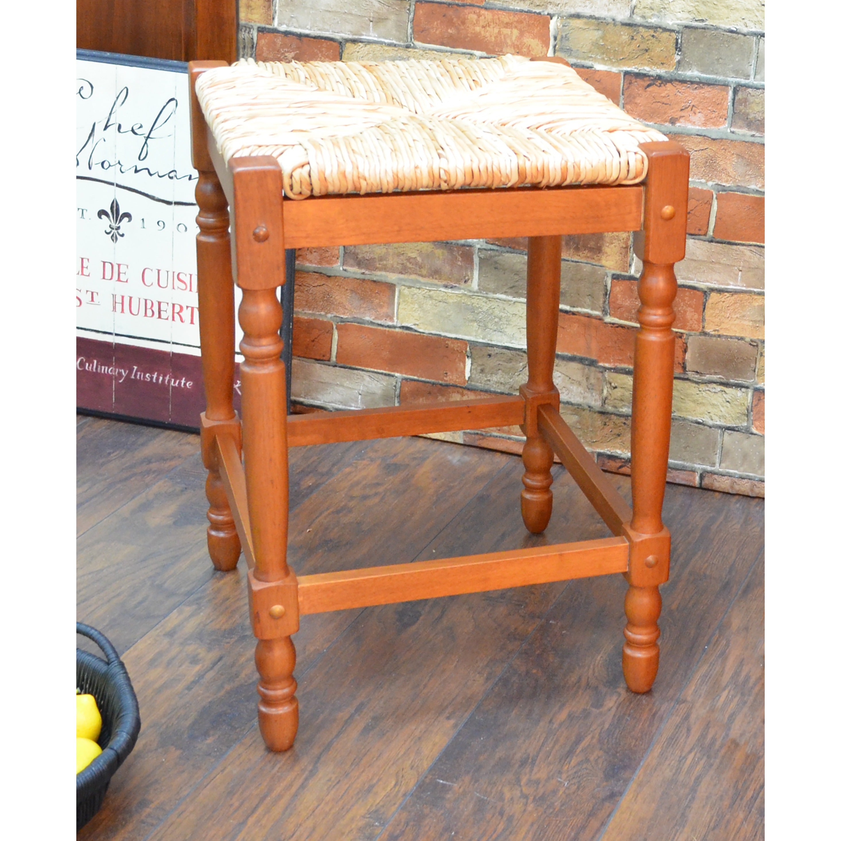 Walnut Finish 24-inch Counter Stool