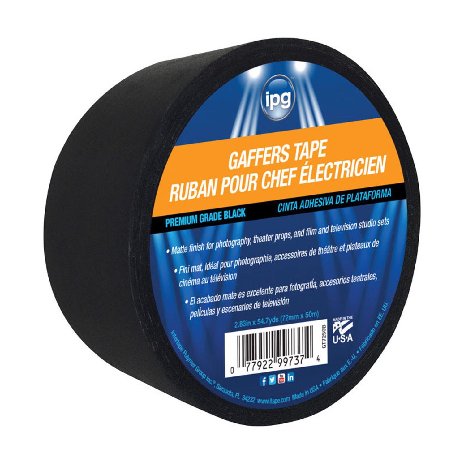 IPG 2.83 in. W X 54.7 yd L Black Gaffer-u0027s Tape