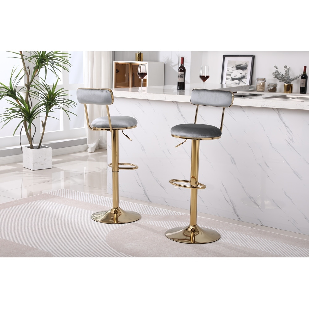 Bar Stools with Back and Footrest Counter Height Dining Chairs 2pcs/ctn