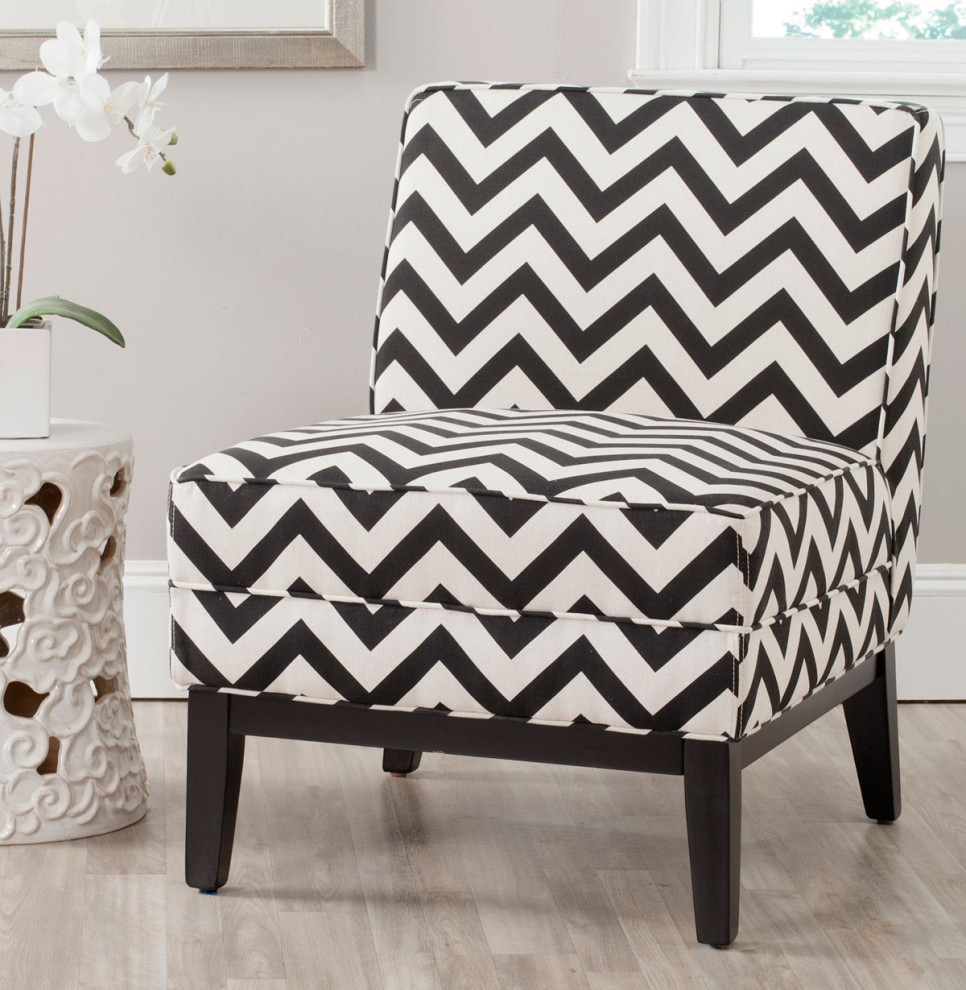 Imagine Chair Black/ White   Transitional   Armchairs And Accent Chairs   by AED Luxury Home Decor  Houzz