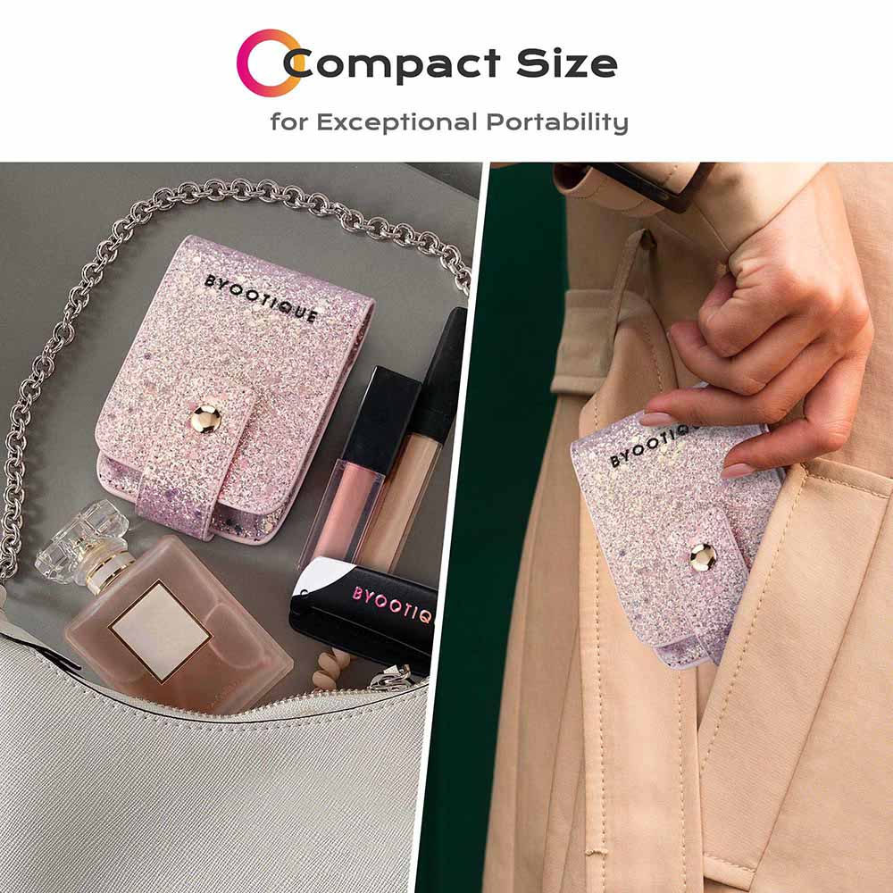 TheLAShop Glitter Lipstick Bag with Mirror for Double Lipsticks & s