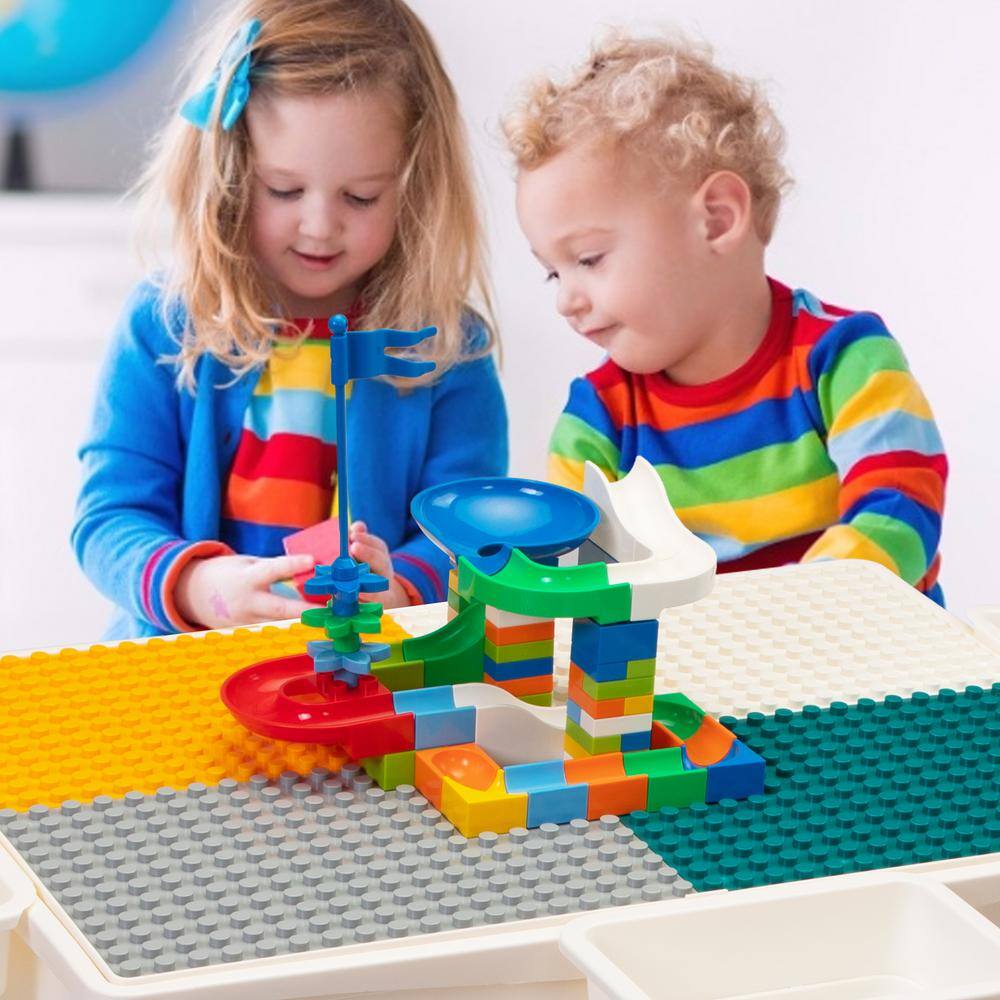 Nyeekoy 3-in-1 Kids Block Table and Chair Set with 101 Pieces Blocks TH17N0706