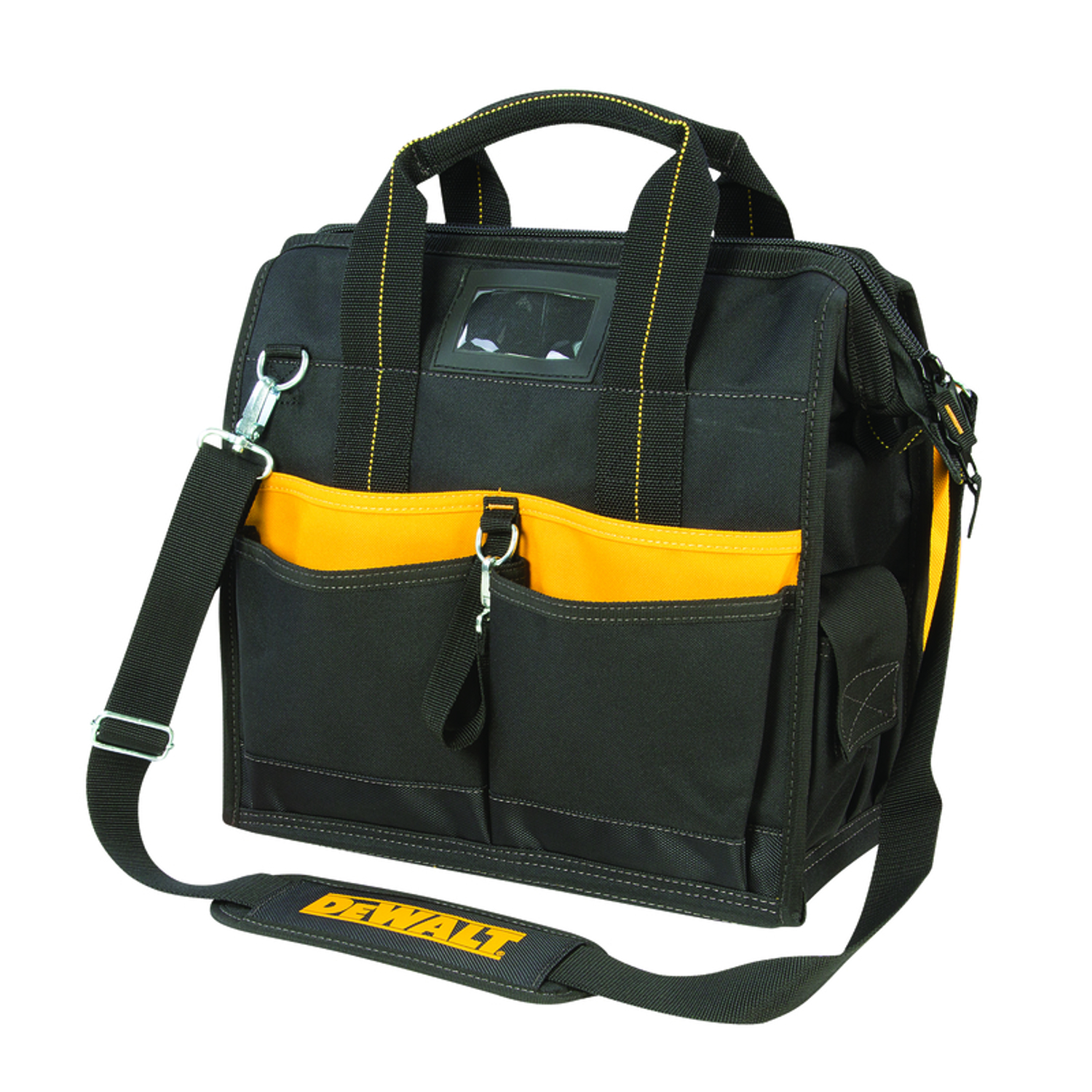 DeWalt Technician\u0027s 10.25 in. W X 9 in. H Polyester Lighted Tool Bag 41 pocket Black/Yellow 1 pc