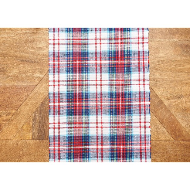 C amp f Home Morris Plaid Red And Green Woven Table Runner