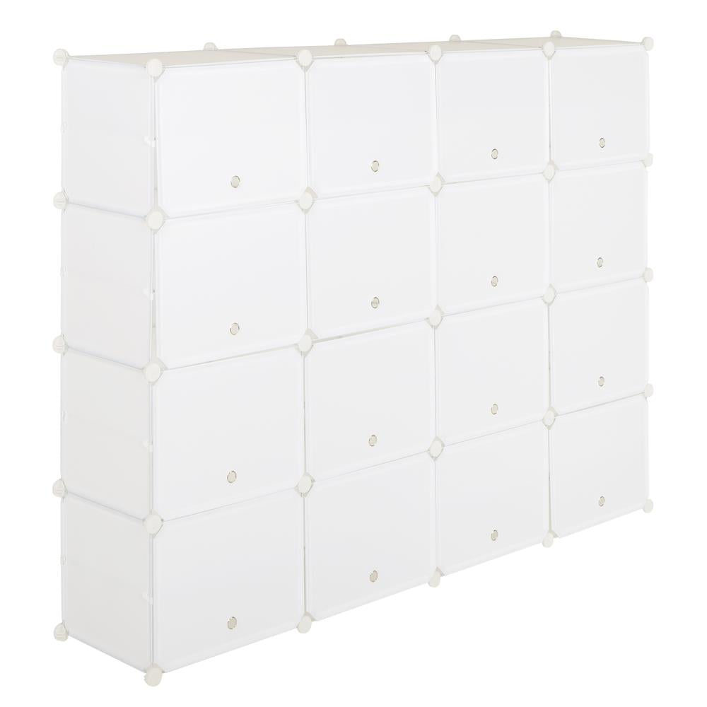 Ktaxon 32 Cubes 64 Pairs Modular Plastic Shoe Storage Cabinet Boxes Expandable 8 Tiers Shoe Rack Shelf Tower Stand Shoe Storage Organizer for Hallway Bedroom Closet Entryway White