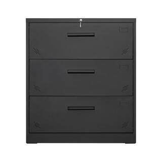 Aoibox Black 4-Drawer 40 in H x 35 in W x 18 in D Metal Steel Lateral File Cabinet for LegalLetter A4 Size SNSA08IN031