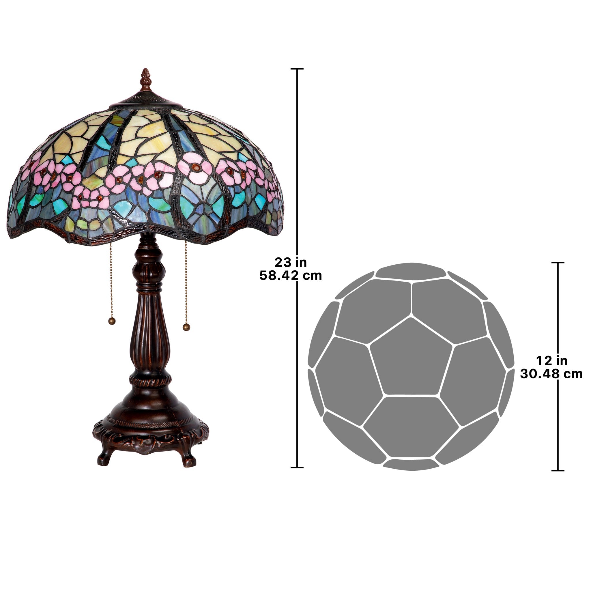 Design Toscano Pink Primrose Tiffany-Style Stained Glass Lamp