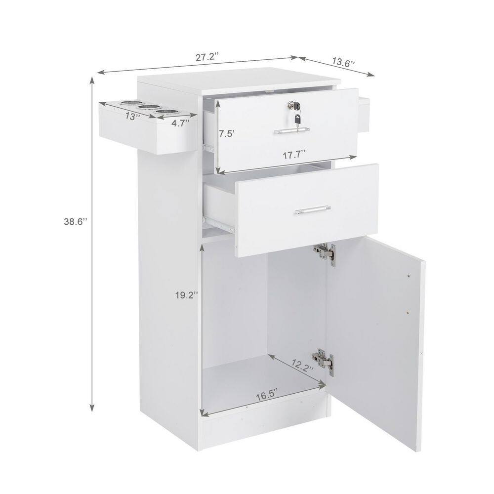 Winado Beauty White Salon Storage Cabinet for Hair Stylist 835112418104