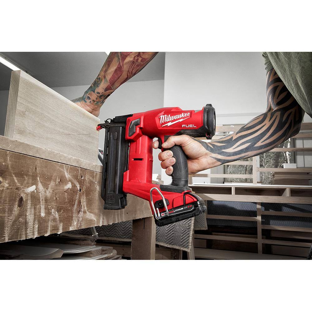 MW M18 FUEL 18V Lithium-Ion Brushless Cordless Jig Saw with 18-Gauge Brad Nailer (2-Tool) 2737-20-2746-20