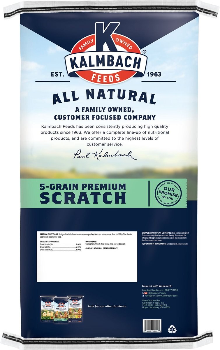 Kalmbach Feeds All Natural 5-Grain Premium Scratch Chicken Feed