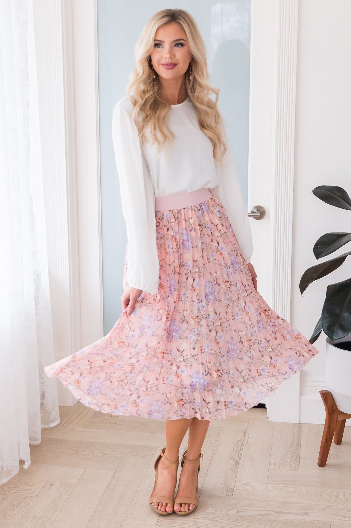 Floral Dreams Modest Pleat Skirt