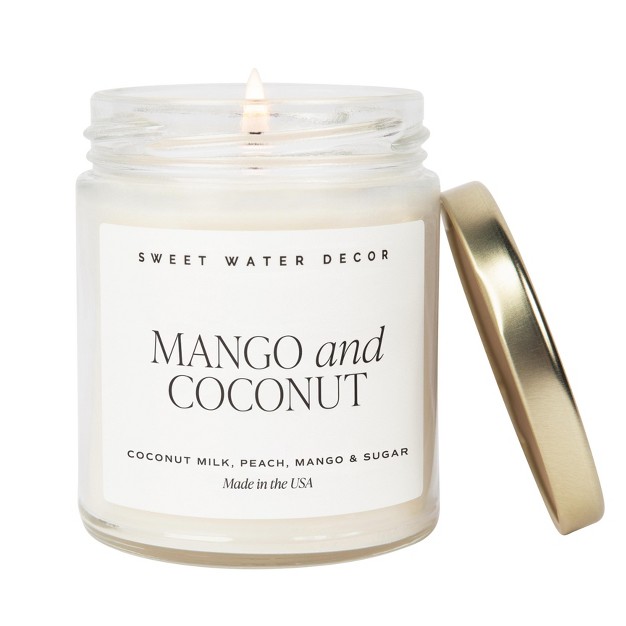 Sweet Water Decor Mango And Coconut 9oz Clear Jar Soy Candle