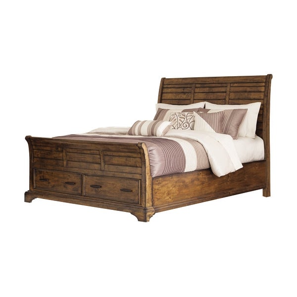 Clydesdale Vintage Bourbon 2-piece Storage Bedroom Set with Nightstand - - 34935958