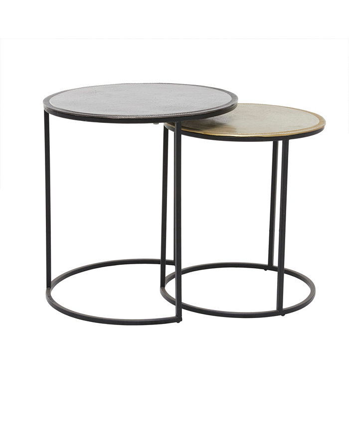 Rosemary Lane Aluminum Industrial Accent Table Set of 2