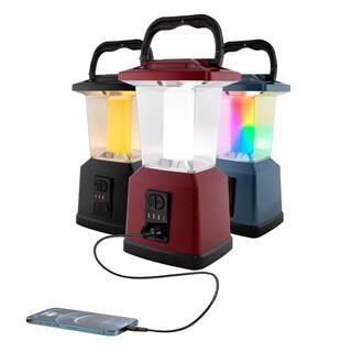 Enbrighten Dual Power Color Changing LED Rechargeable Lantern Red 52704