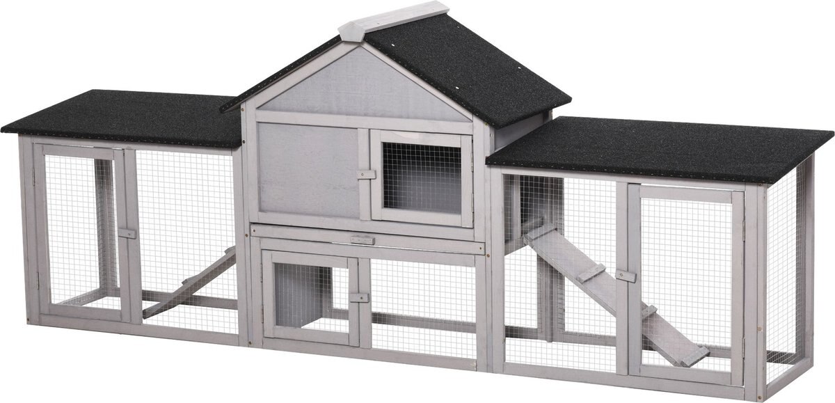 PawHut Run Area Rabbit Hutch