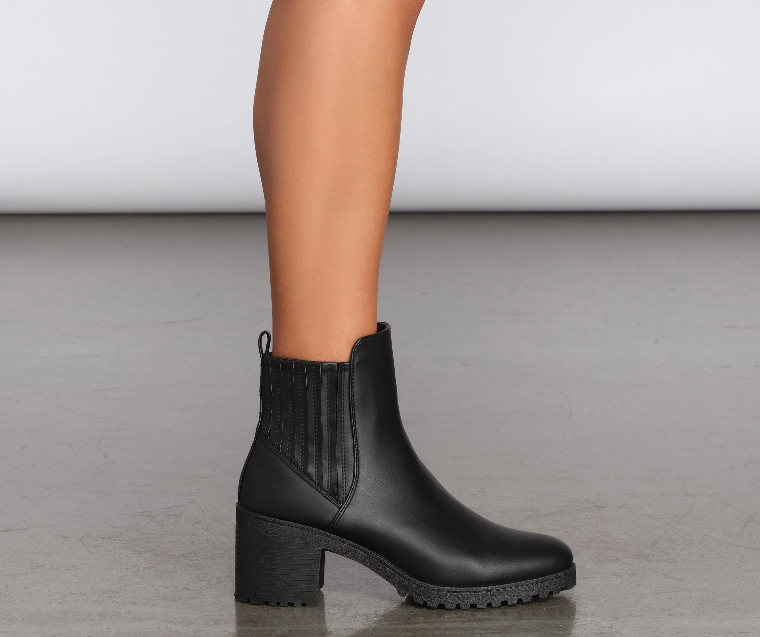 Taking Names Faux Leather Lug Boots