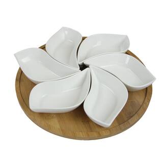 Elama Signature Modern Lazy Susan Appetizer and Condiment Server Set 98596455M