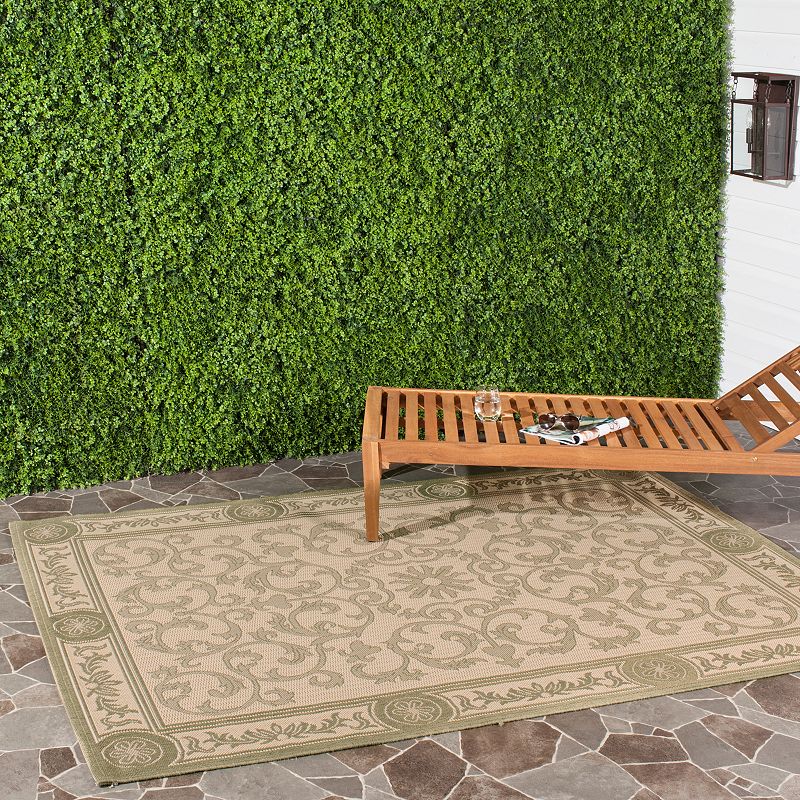 Safavieh Courtyard Vines Olive Indoor Outdoor Rug