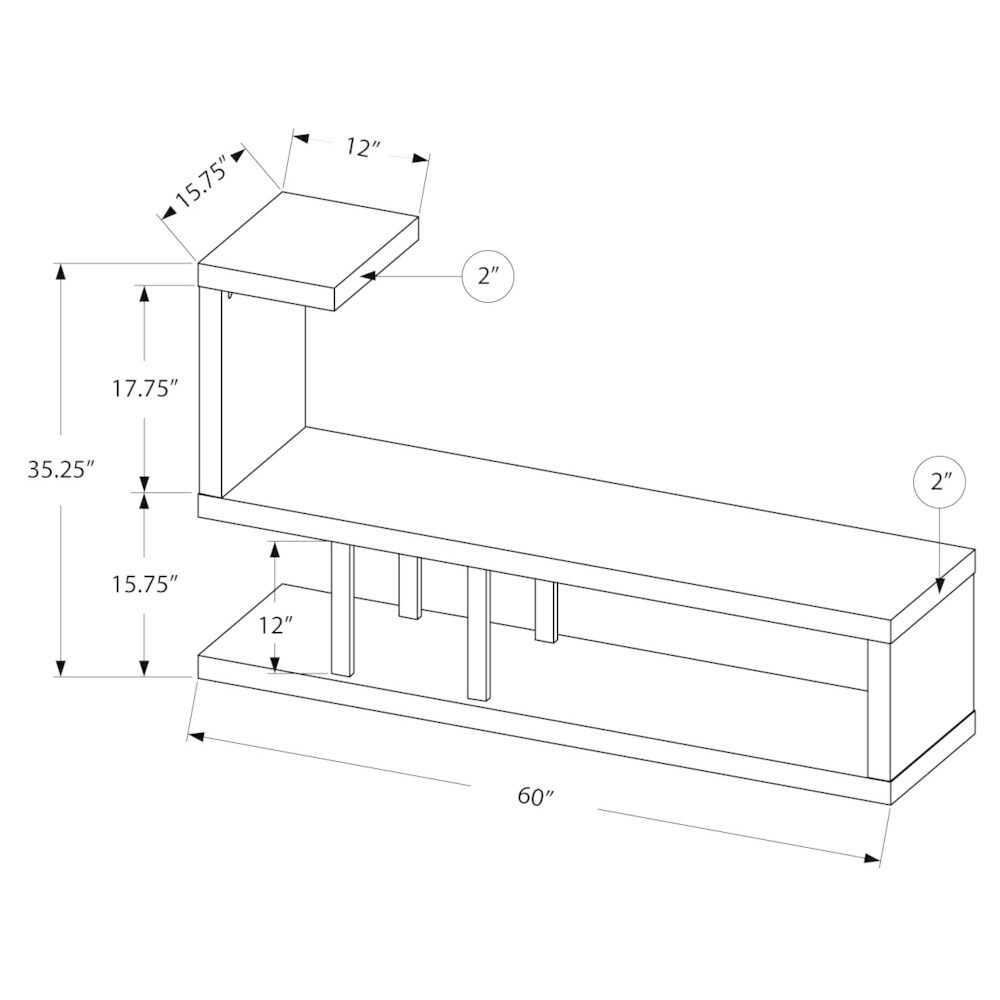 Hollow core Cappuccino TV Console