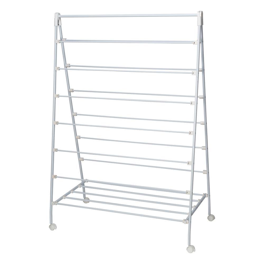 Honey-Can-Do 22 in. x 58 in. White Steel Portable Clothes Drying Rack with A-Frame Design DRY-08551