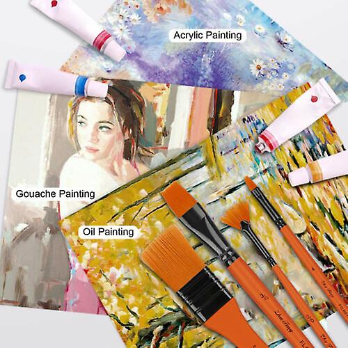 10pcs Artist Paint Brushes Set Bag For Oil Watercolor Acrylic Craft Art Painting W12257770