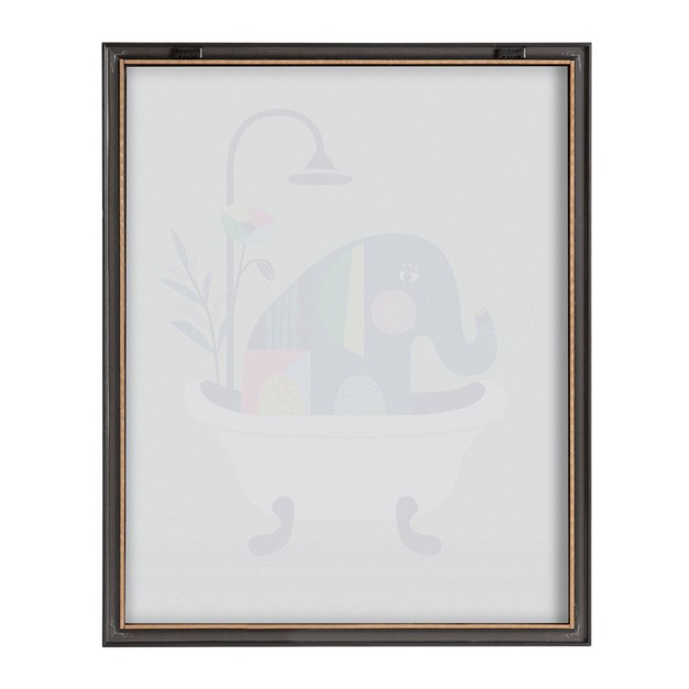 X 20 quot Blake Mid Century Elephant In The Tub By Rachel Lee Framed Printed Glass Gray Kate amp Laurel All Things Decor