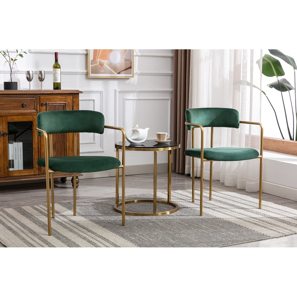 Porthos Home Eder Dining Chairs Set of 2  Velvet  Gold Chrome