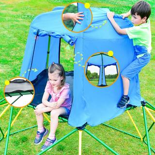 Sudzendf 10 ft. Green Climbing Dome with Canopy and Playmat Rust and UV Resistant Steel LN20232402