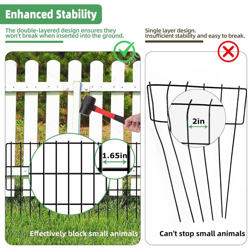 17 in. Metal Garden Fence (10-Pack) TG-B55H-27