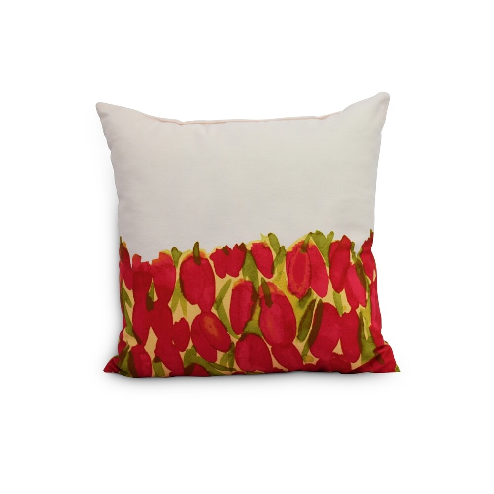 Sunset Tulip Garden 20 inch Floral Decorative Outdoor Pillow