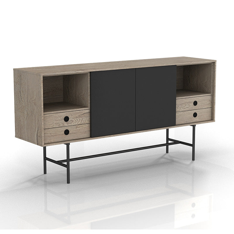 BAYLEN Sideboard Buffet 1.6M - Warm Oak & Black