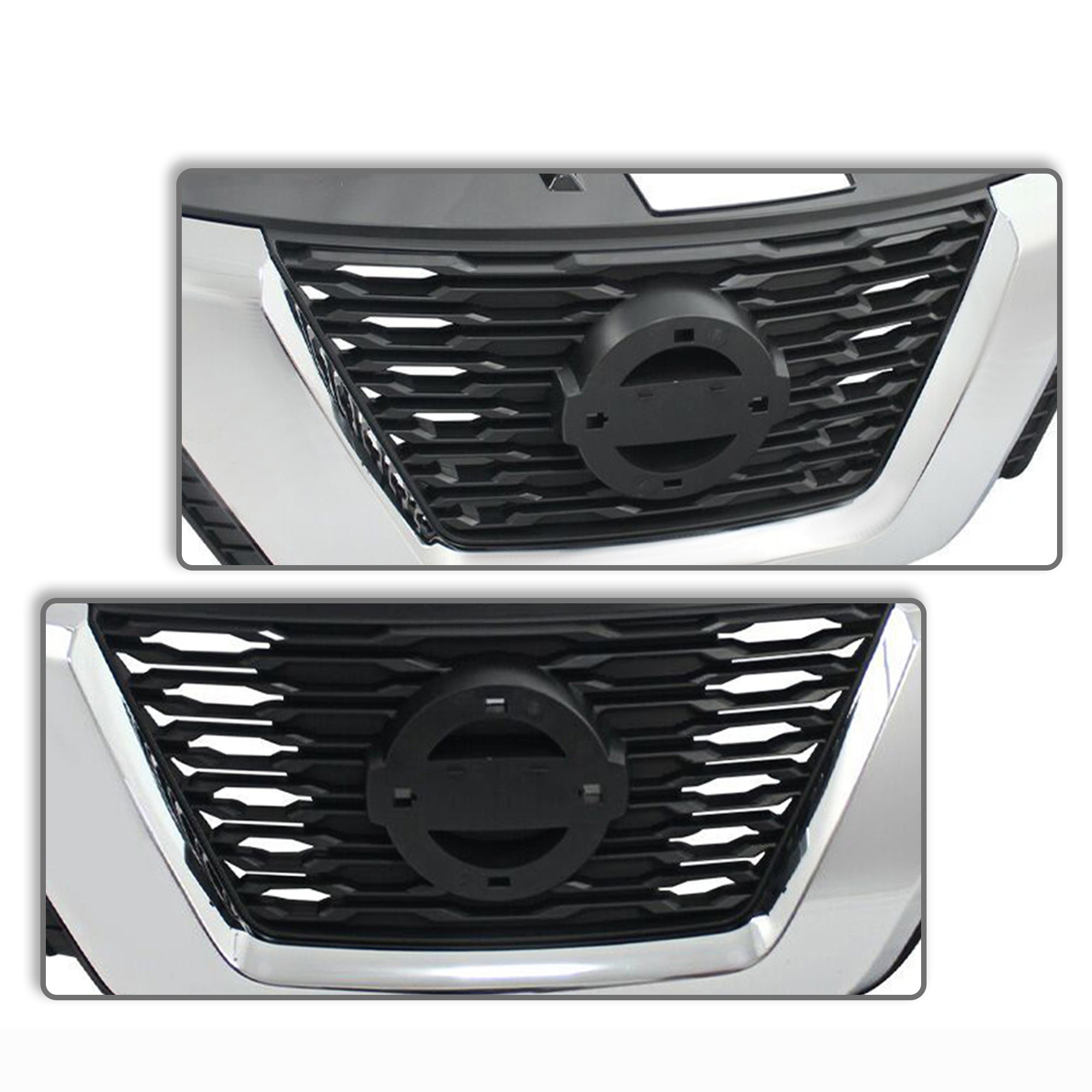 Front Bumper Grille W/Chrome For 2017 2018 Nissan Rogue 852263SH0A NI1200281