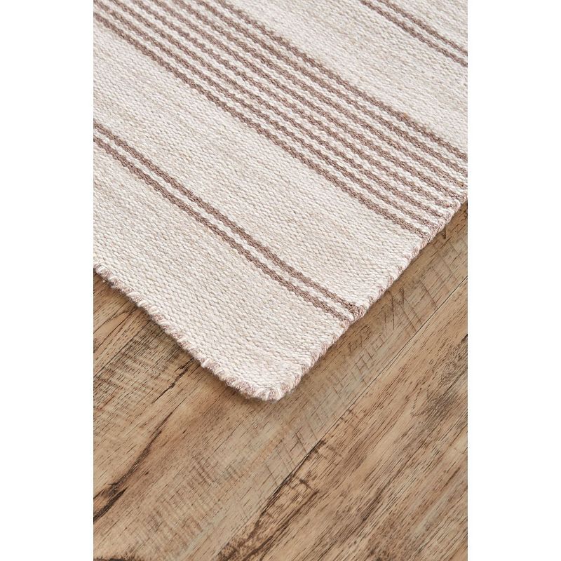 4' x 6' Gray and Ivory Handwoven Striped Rectangular Outdoor Area Throw Rug