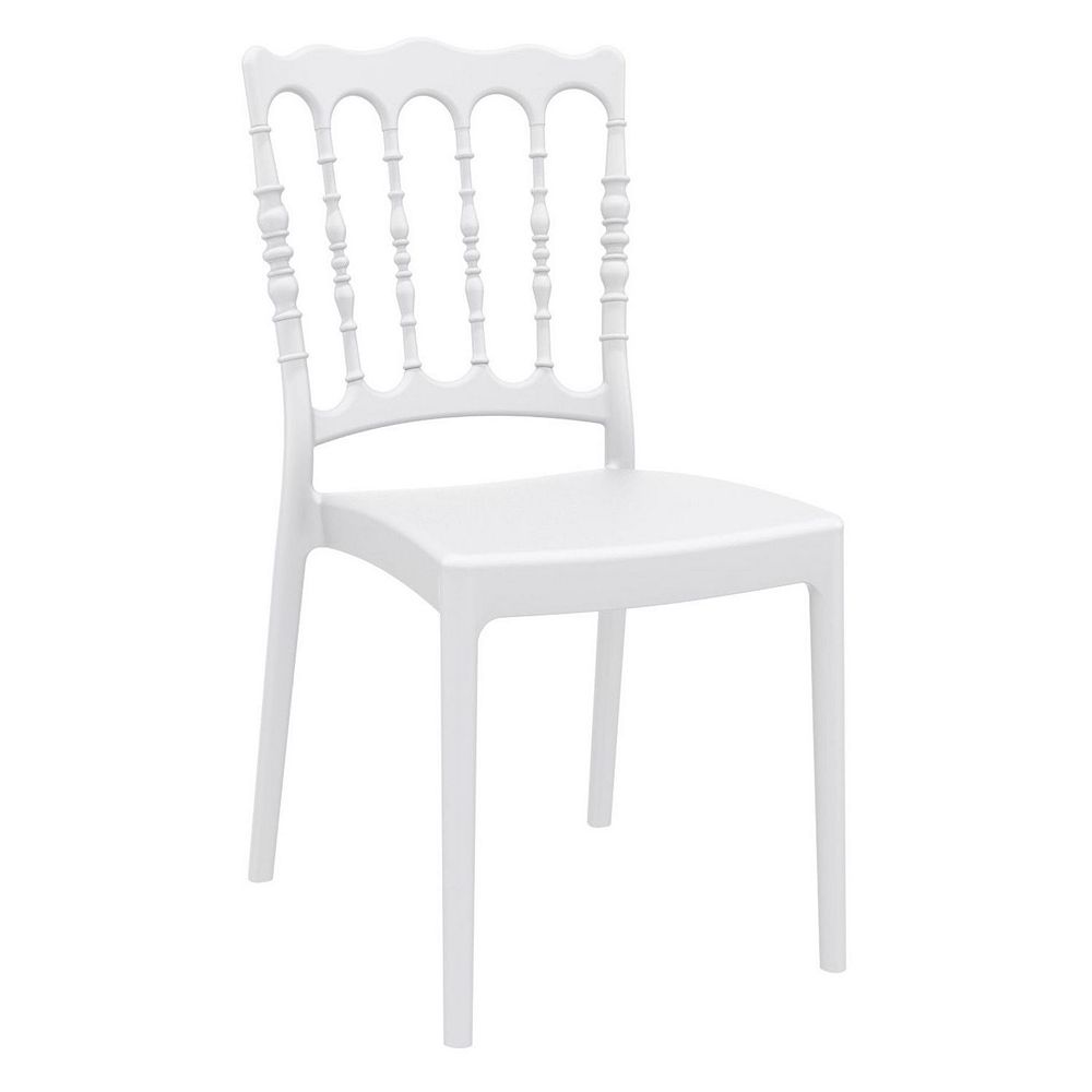 36 White Stackable Outdoor Patio Dining Chair